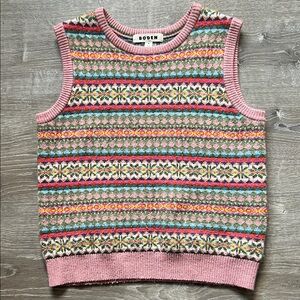 Boden Multicolor Patterned Sweater Vest